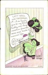 Last Will And Testament Women Postcard Postcard