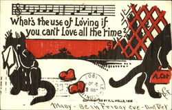 What's The Use Of Loving If You Can't Love All The Time? Cats Postcard Postcard