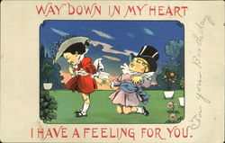 Way Down In My Heart I Have A Feeling For You Children Postcard Postcard