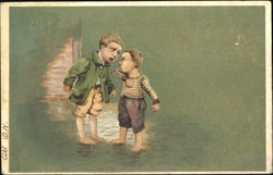 Heated discussion between two boys Postcard