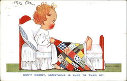 Don't Worry Something Is Sure To Turn Up Girls Postcard Postcard