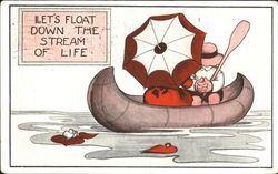 Let's Float Down The Stream Of Life Postcard