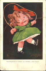 Wednesday's Child Is Merry And Glad Days of the Week Postcard Postcard