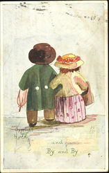 Couple walking together Postcard