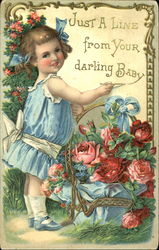 Just A Line From Your Darling Baby Postcard