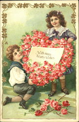 With Many Hearty Wishes Postcard