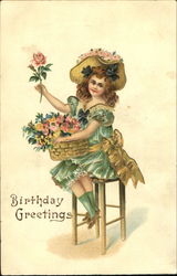 Birthday Greetings Girls Postcard Postcard