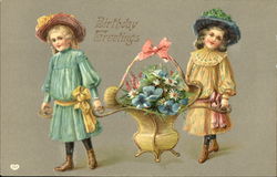 Birthday Greetings Girls Postcard Postcard