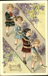 Birthday Greetings Girls Postcard Postcard