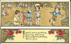 Children Flying Kites Postcard