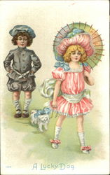 A Lucky Dog Children Postcard Postcard