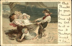 A Lively Catch Children Postcard Postcard