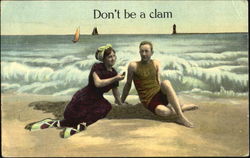 Don't Be A Clam Swimsuits & Pinup Postcard Postcard