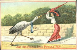 And The Villain Still Pursues Her Babies Postcard Postcard