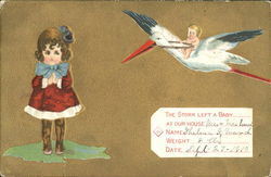 The Stork Left A Baby At Our House Babies Postcard Postcard