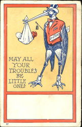 May all your troubles be little ones Babies Postcard Postcard