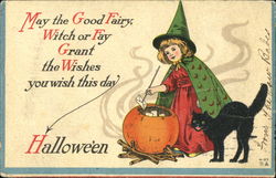 Little Girl Witch Postcard