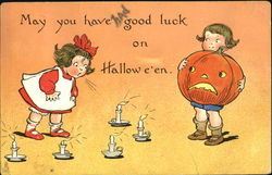 Children May You Have Good Luck On Halloween Series 188 Postcard