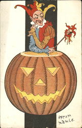 Halloween Jester JOL Postcard