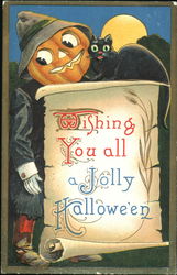 Wishing You All A Jolly Halloween Postcard Postcard