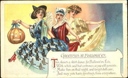 Rare Beautiful Ladies Halloween Costumes Postcard Postcard