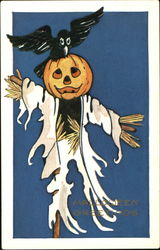 Halloween Scarecrow Postcard