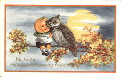 We Hoot A Halloween Greeting To You Postcard