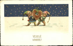 Vesele Vanoce! Elves Postcard