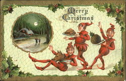 Merry Christmas Elves Postcard Postcard