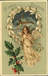 A Merry Christmas Angels Postcard Postcard