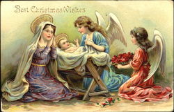 Best Christmas Wishes Angels Postcard Postcard