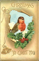 Christmas To Greet You Bird Postcard