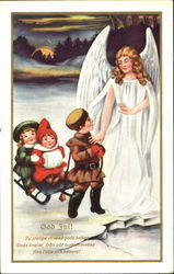 God Jul! Angels Postcard Postcard