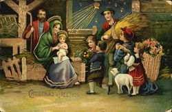 Christmas Greetings Madonna & Child Postcard Postcard