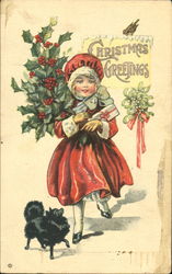 Christmas Greeting Dogs Postcard Postcard