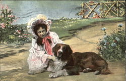 Girl with Dog Postcard