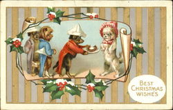 Best Christmas Wishes Dogs Postcard Postcard