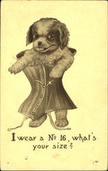 I Wear A No 16 What's Your Size? Dogs Postcard Postcard