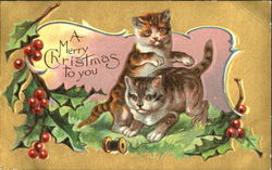 A Merry Christmas To You Cats Postcard Postcard