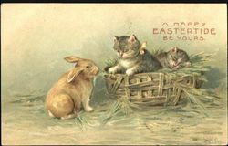 A Happy Eastertide Be Yours Cats Postcard Postcard