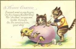 A Happy Easter Cats Postcard Postcard