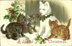 A Joyful Christmas Cats Postcard Postcard