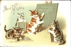 Best Wishes Cats Postcard Postcard