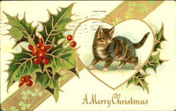 A Merry Christmas Cats Postcard Postcard