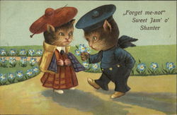 Forget Me-Not Sweet Jan O Shanter Cats Postcard Postcard