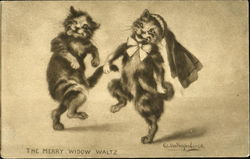 The Merry Widow Waltz Cats Postcard Postcard