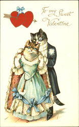 To My Sweet Valentine Cats Postcard Postcard