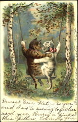 Cats In a swing Postcard