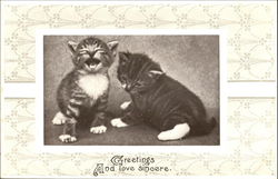 Greetings And Love Sincere Cats Postcard Postcard