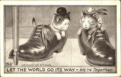 Kittens in Shoes Cats Postcard Postcard